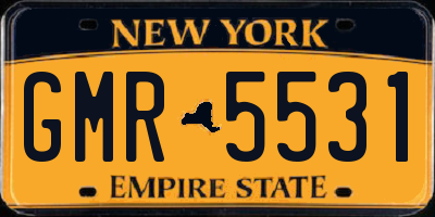 NY license plate GMR5531