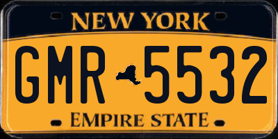 NY license plate GMR5532