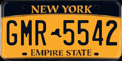NY license plate GMR5542