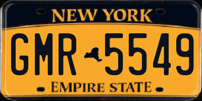 NY license plate GMR5549
