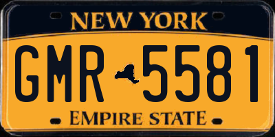 NY license plate GMR5581