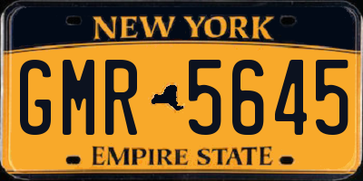NY license plate GMR5645
