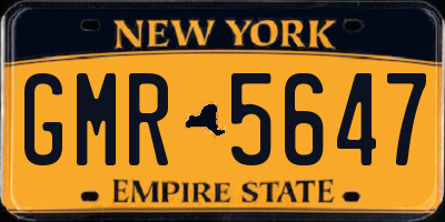 NY license plate GMR5647