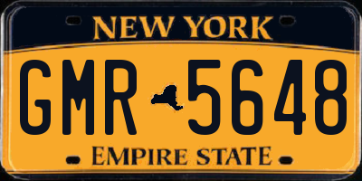 NY license plate GMR5648