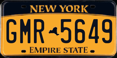 NY license plate GMR5649