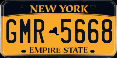 NY license plate GMR5668