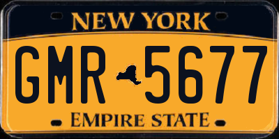NY license plate GMR5677