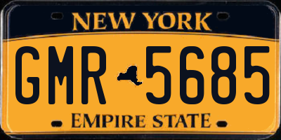NY license plate GMR5685