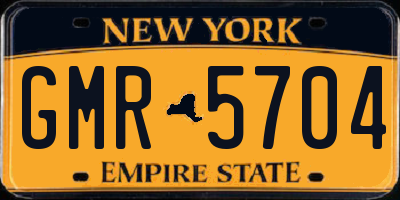NY license plate GMR5704