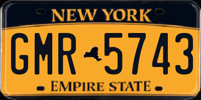 NY license plate GMR5743