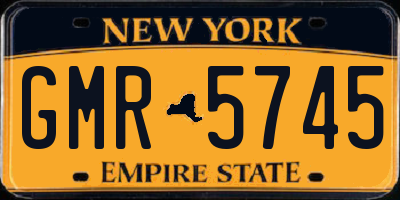 NY license plate GMR5745
