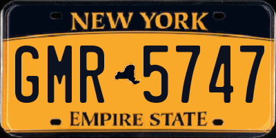 NY license plate GMR5747