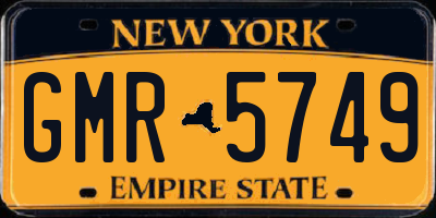 NY license plate GMR5749