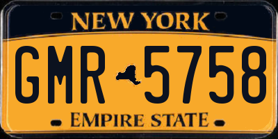 NY license plate GMR5758