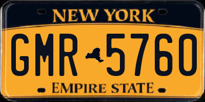 NY license plate GMR5760