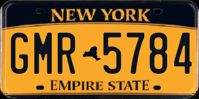 NY license plate GMR5784