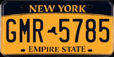 NY license plate GMR5785