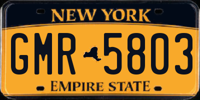 NY license plate GMR5803