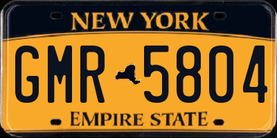 NY license plate GMR5804