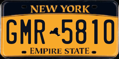 NY license plate GMR5810