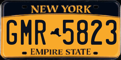 NY license plate GMR5823