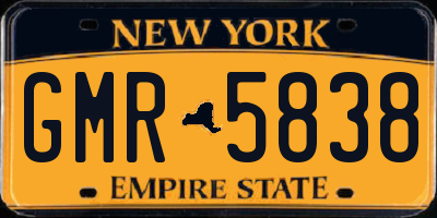 NY license plate GMR5838