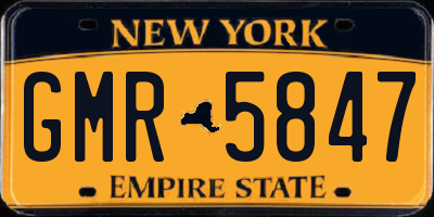 NY license plate GMR5847