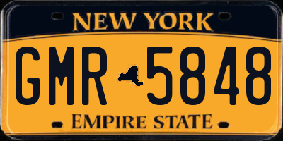 NY license plate GMR5848