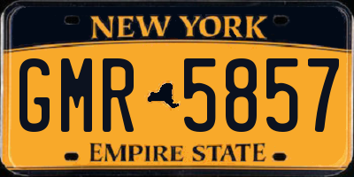NY license plate GMR5857