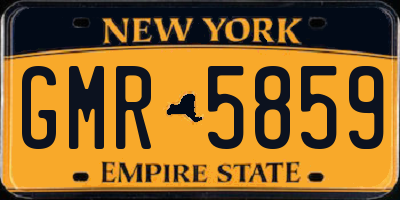 NY license plate GMR5859