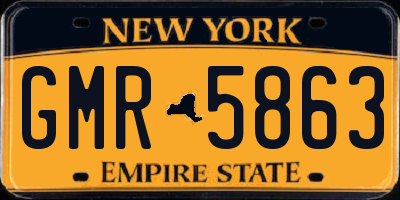 NY license plate GMR5863