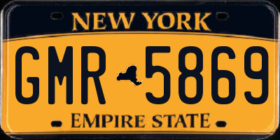 NY license plate GMR5869