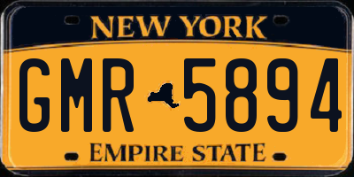 NY license plate GMR5894