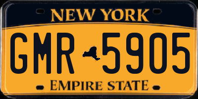 NY license plate GMR5905