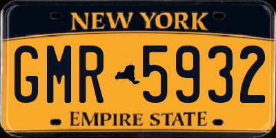 NY license plate GMR5932