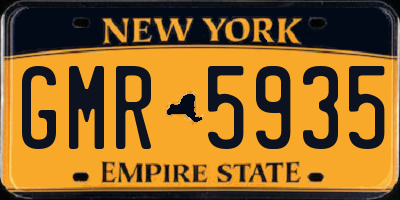 NY license plate GMR5935