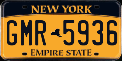 NY license plate GMR5936