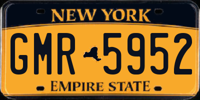 NY license plate GMR5952