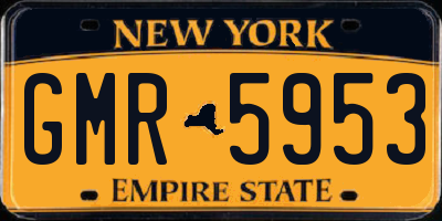 NY license plate GMR5953