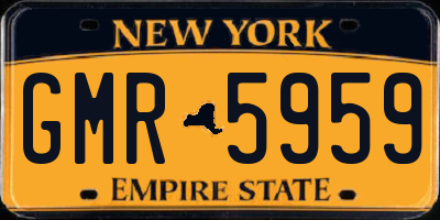 NY license plate GMR5959