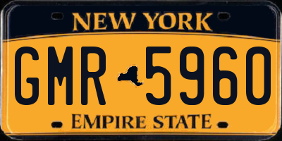 NY license plate GMR5960