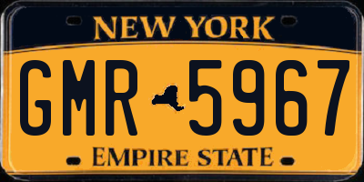 NY license plate GMR5967