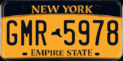 NY license plate GMR5978