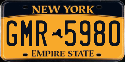 NY license plate GMR5980