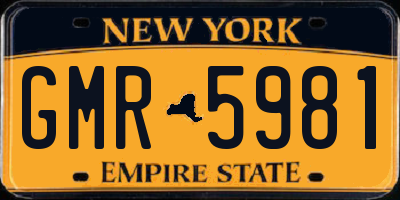 NY license plate GMR5981