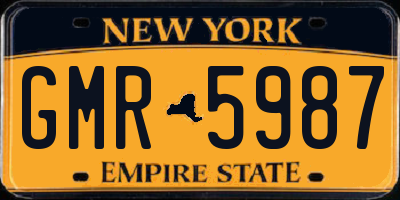 NY license plate GMR5987