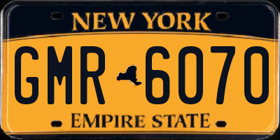 NY license plate GMR6070