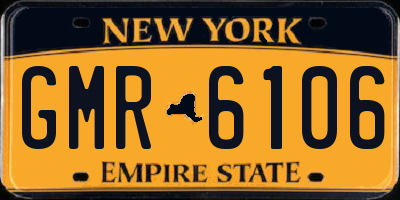 NY license plate GMR6106