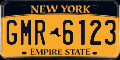 NY license plate GMR6123