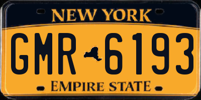 NY license plate GMR6193